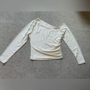 Chic Off-Shoulder Cream Blouse